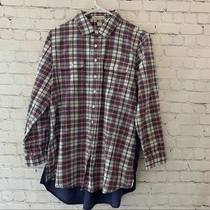 Coldwater Creek women’s embroidered plaid button down shirt | size medium